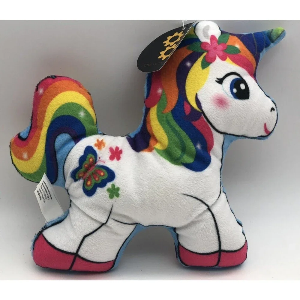 Toy Works SET of 2 Toys Rainbow Plush Unicorn Stuffed Animal 7